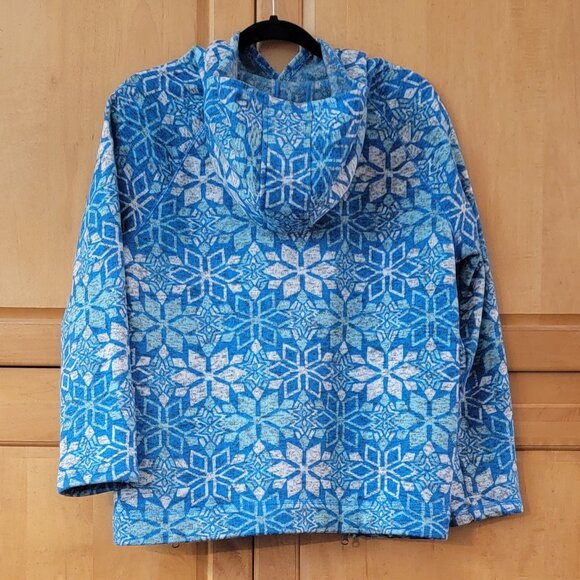 T by Talbots Snowflake Fleece Hoodie - L - Picture 2 of 11